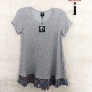 Bobeau T Shirt with cute ruffle detail NWT